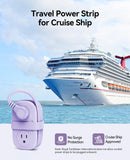 7-in-1 Travel Power Strip with USB-C – Portable Extension Cord with 4 AC Outlets & Flat Plug