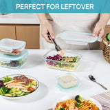 8-Piece Airtight Glass Food Storage Container Set with Leakproof Lids – Stackable Meal Prep & Kitchen Organization Solution (Green)