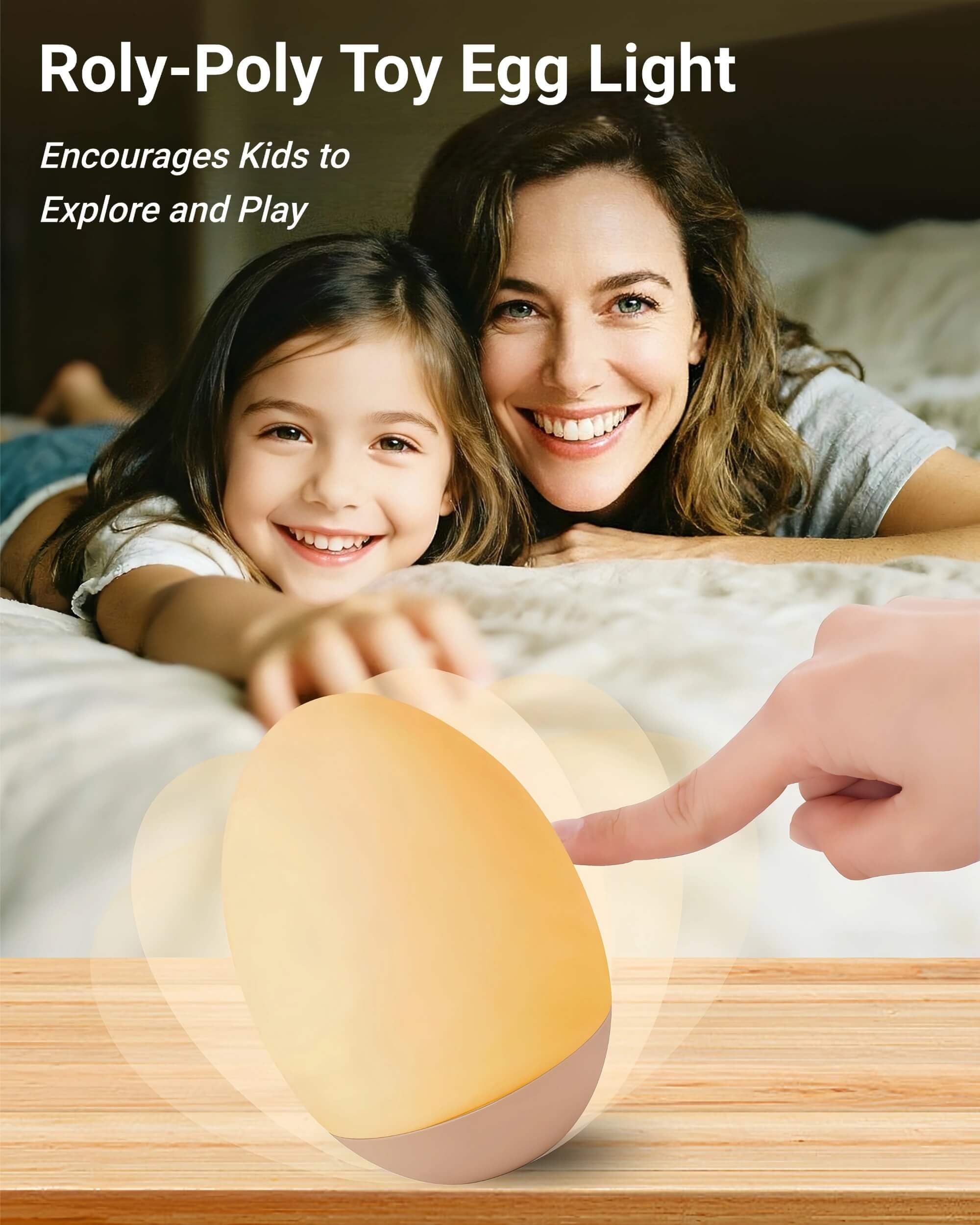 Rechargeable Egg Night Light for Baby Nursery – Touch Control RGB Dimmable Silicone Lamp for Kids & Breastfeeding