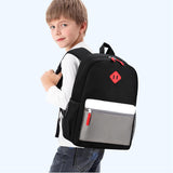 Black Grey Kids Backpack Set with Insulated Lunch Bag