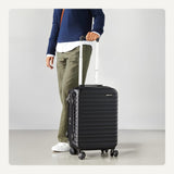 Amazon Basics 21-Inch Expandable Hardside Carry-On Suitcase with Spinner Wheels – Black