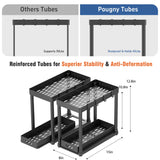POUGNY Under Sink Organizer 2-Pack – Heavy Duty Pull-Out Cabinet Storage with Anti-Slip Base, Black PRO