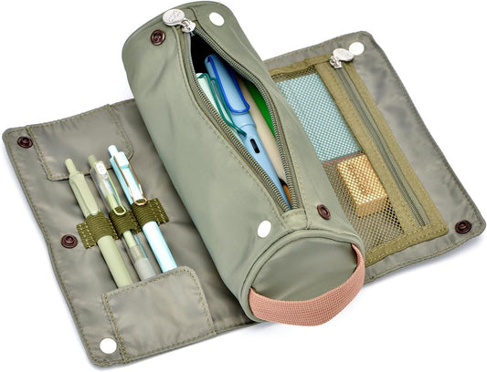 Green Roll-Up Large Capacity Pencil Case