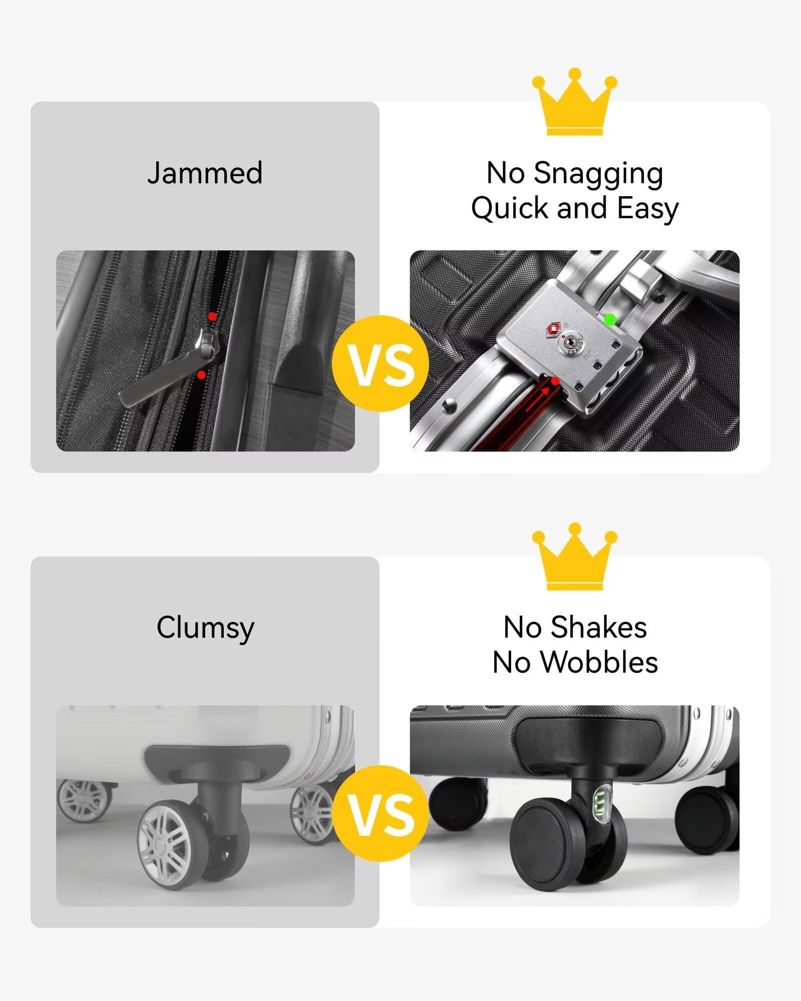 Zx Core 20-Inch Zipperless Carry-On Luggage with Aluminum Frame & TSA Lock – Charcoal Metallic