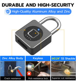 eLinkSmart P6 Biometric Fingerprint Smart Padlock with Bluetooth App Control, USB-C Rechargeable, Heavy-Duty Security Lock