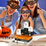 Halloween Wooden Ghost Truck Decor – Stacked Books & Ghost Figures for Table, Shelf & Fireplace