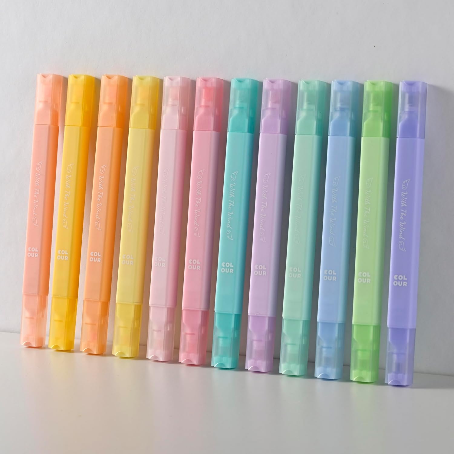 12-Color Dual-Ended Pastel Highlighter Set