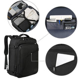 MATEIN 27L Expandable Carry-On Travel Backpack – Lightweight Convertible Business & Outdoor Daypack (Black)