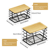 Trash Bag Organizer Dispenser Set (2-Pack) – Stackable Wall-Mount Storage with Bamboo Top for Kitchen, Pantry & Laundry