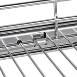 Slim Pull-Out Cabinet Organizer – 1-Tier Silver Sliding Wire Shelf for Kitchen, Bathroom & Pantry