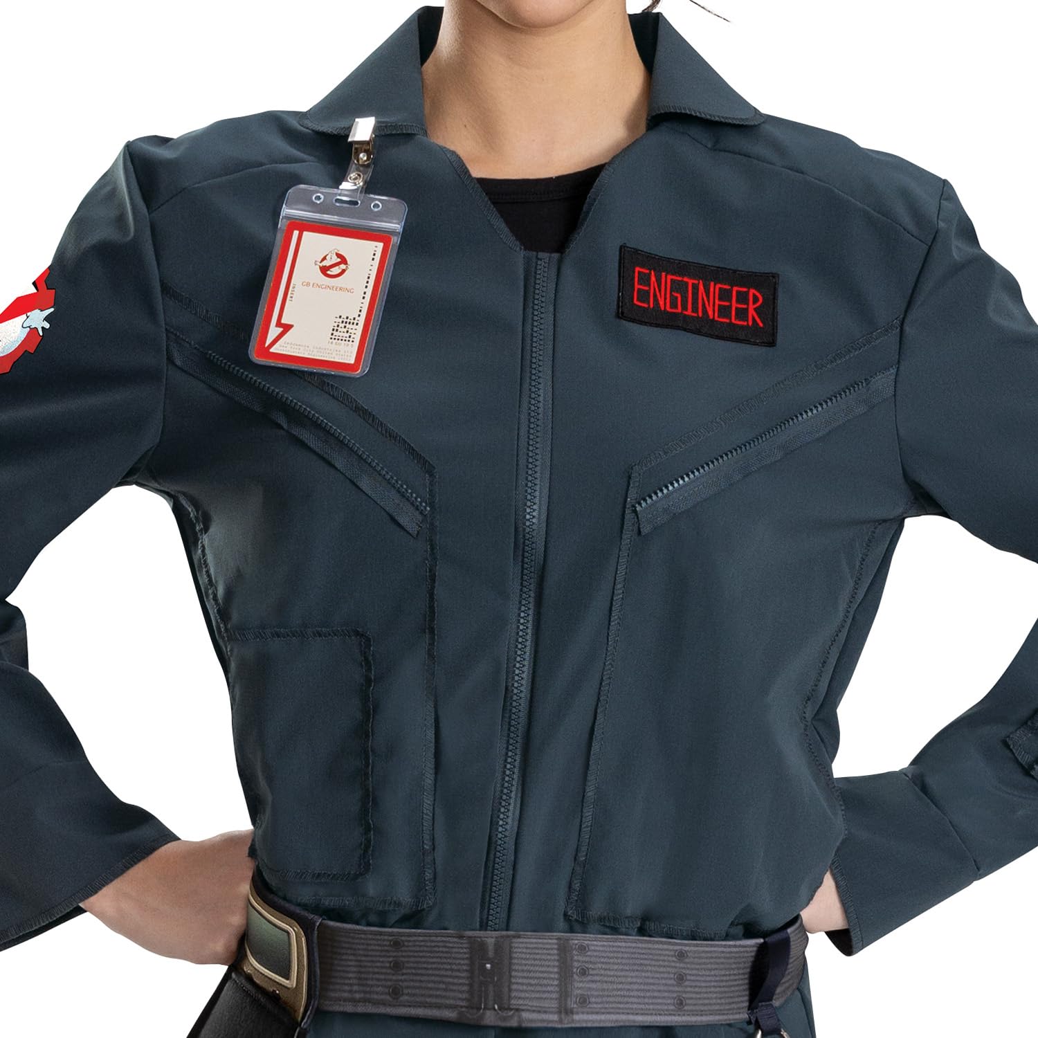 Ghostbusters Frozen Empire Engineer Costume for Adults – Official Movie Jumpsuit with Detachable Belt & Badge Clip (Model 164309SM)