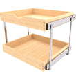 Jowboow 2-Tier Wooden Pull-Out Cabinet Shelves – Independent Slide-Out Drawers with Heavy-Duty Glide System