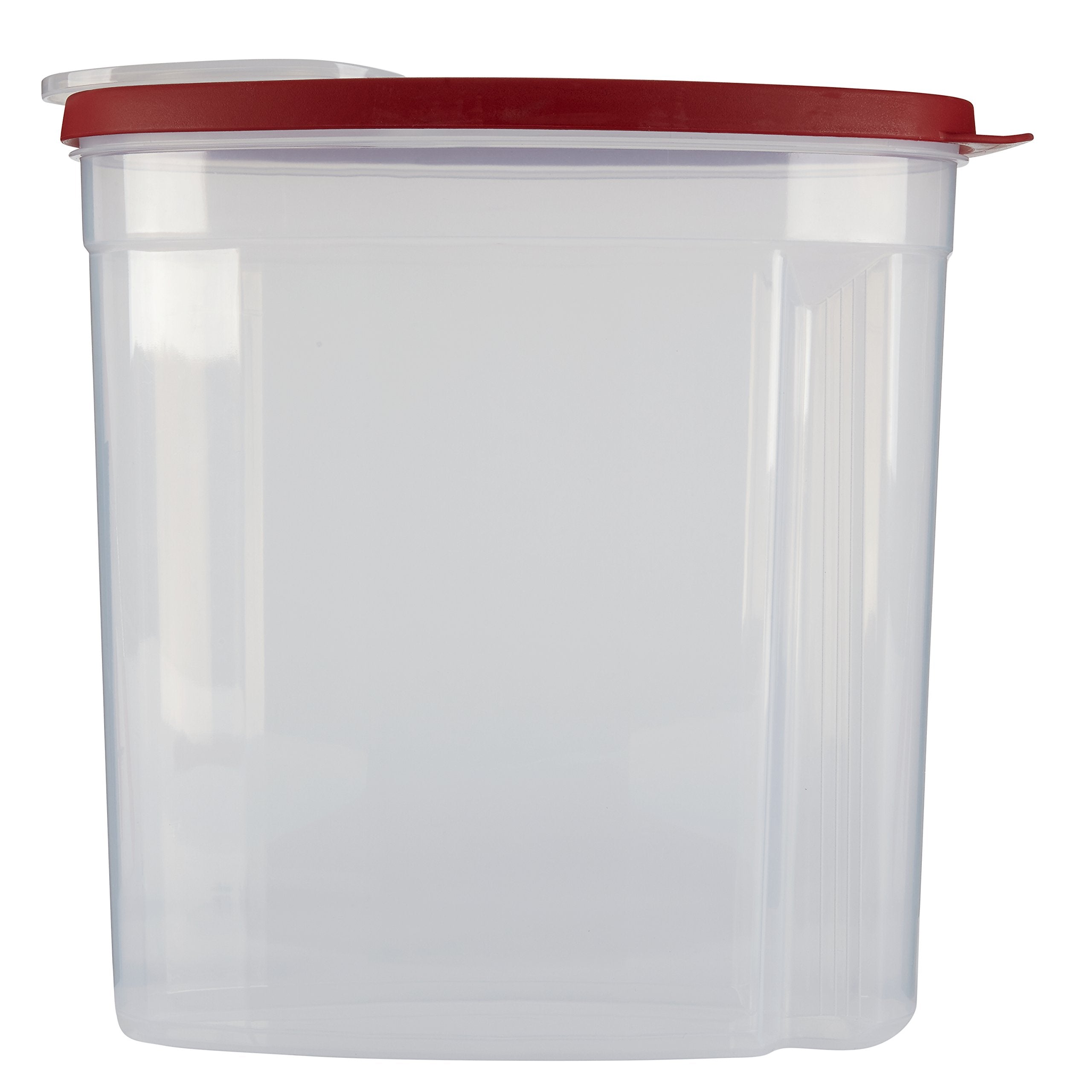 Flex & Seal Cereal Keeper Canister – BPA-Free Dry Food Storage with Easy-Pour Lid (Clear with Red Lid)