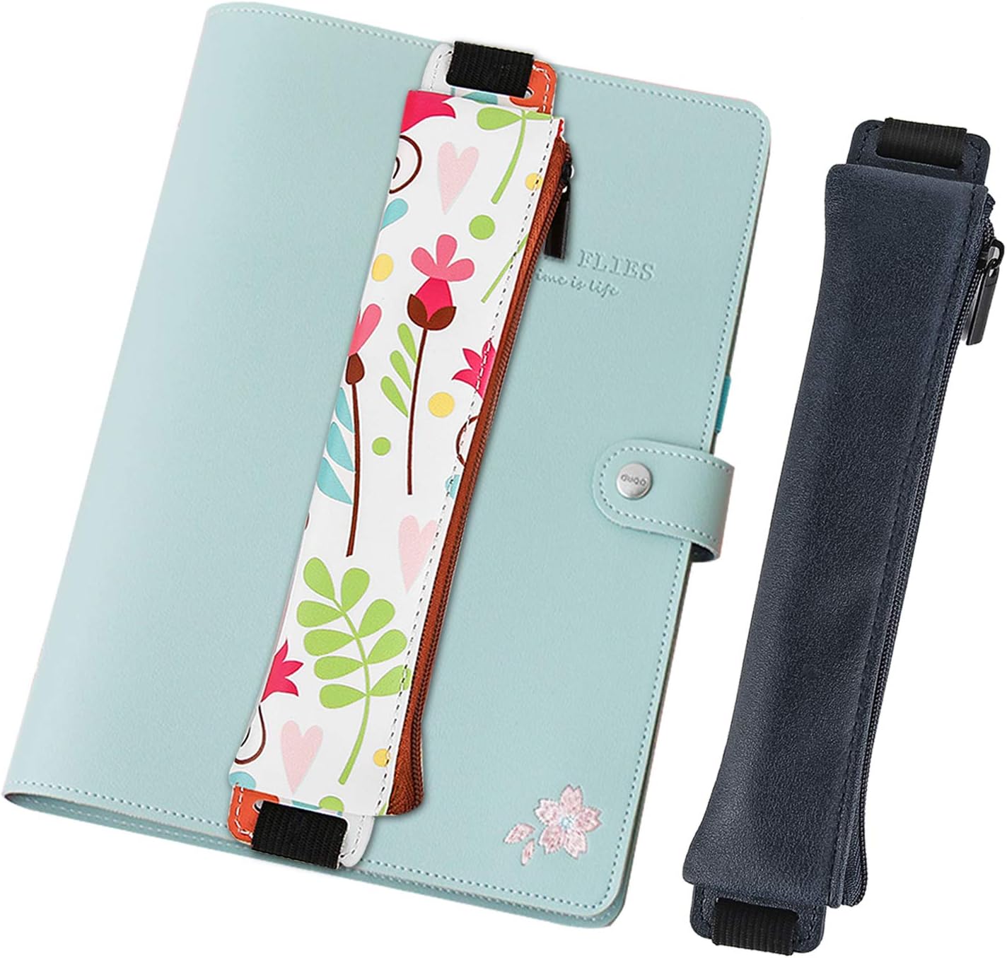 4-Pack Elastic Notebook Pen Holders with Zipper
