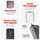 Smart TSA Luggage Lock with Apple Find My Tracking, Bluetooth Travel Security Padlock with Replaceable Battery