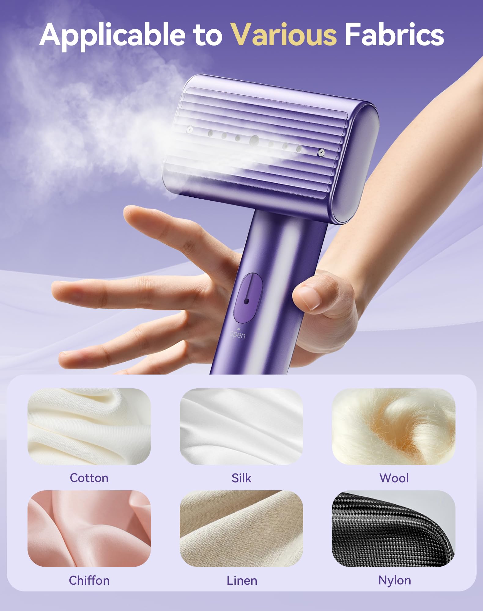 Kepwaa G9 Handheld Garment Steamer Iron 1200W Portable Travel Wrinkle Remover with Rotating Head