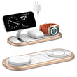 3-in-1 Foldable MagSafe Wireless Charger Stand for iPhone, Apple Watch & AirPods (Golden)