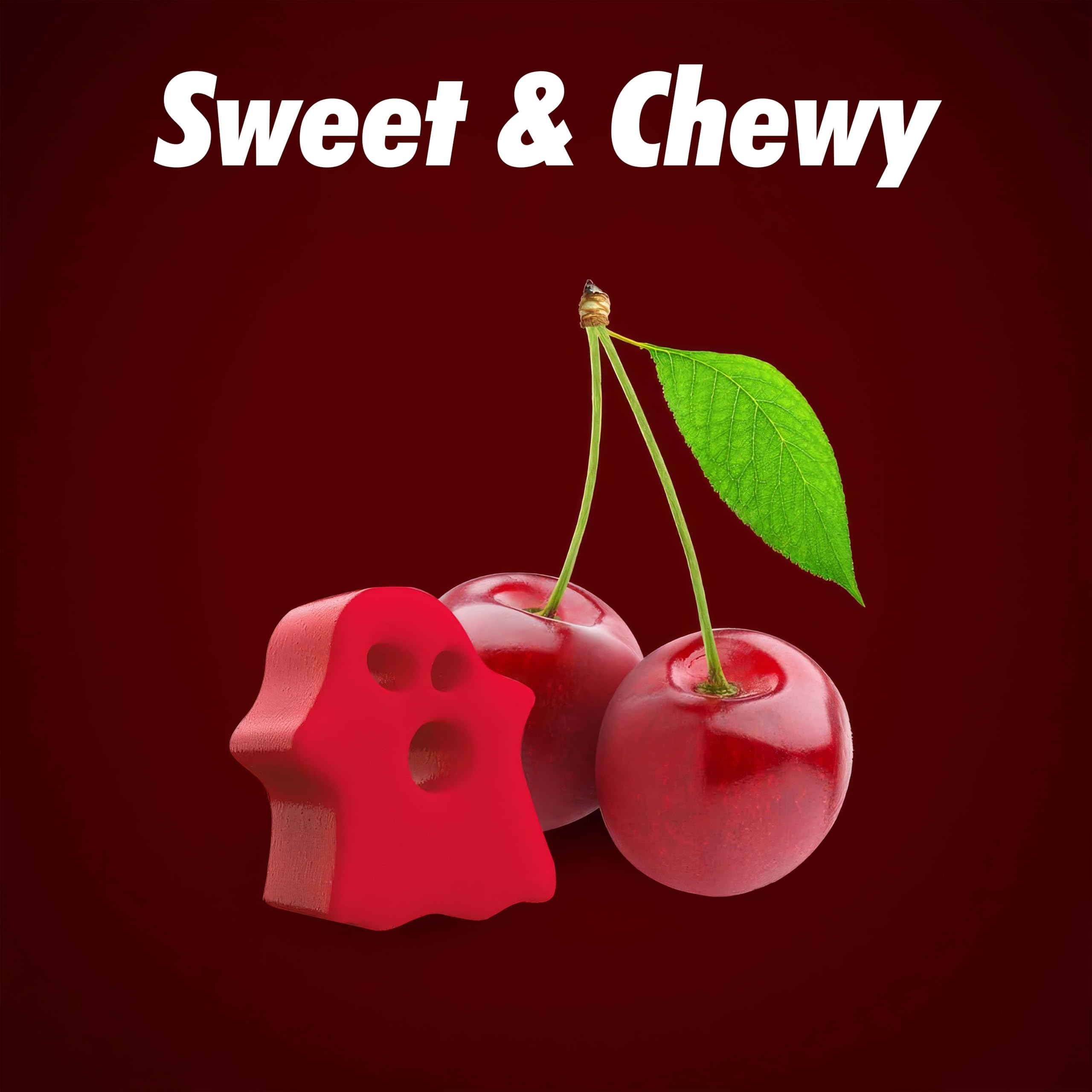 Halloween Cherry Ghosts Licorice Candy – Individually Wrapped Red Cherry Chewy Treats for Trick-or-Treat & Party Bags