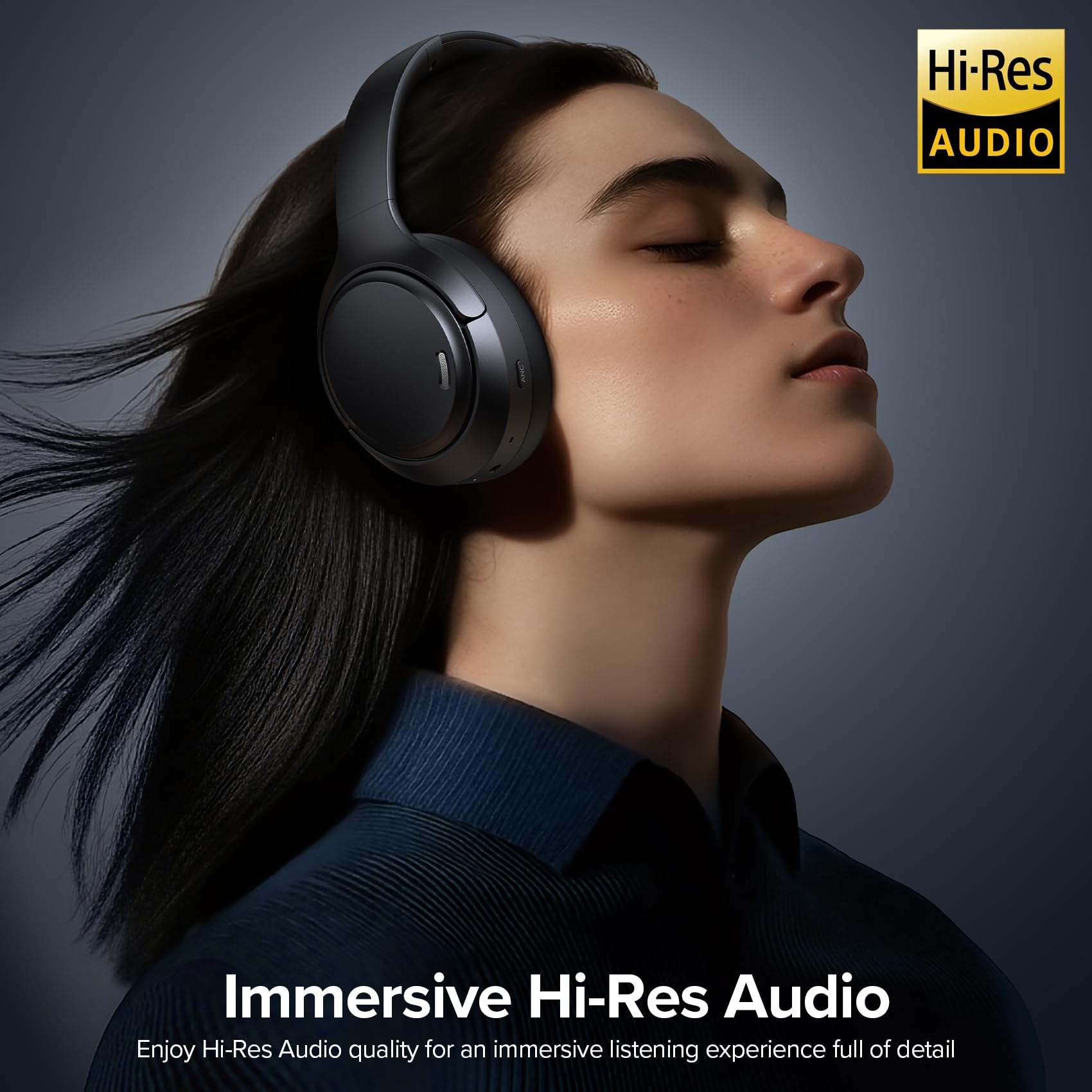 A18 Pro Hybrid Active Noise Cancelling Headphones – Bluetooth 6.0, 120H Playtime, 6-Mic ENC & Hi-Res Audio (Black)