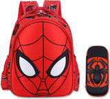 Red 3D Spider School Backpack Set with Pencil Case