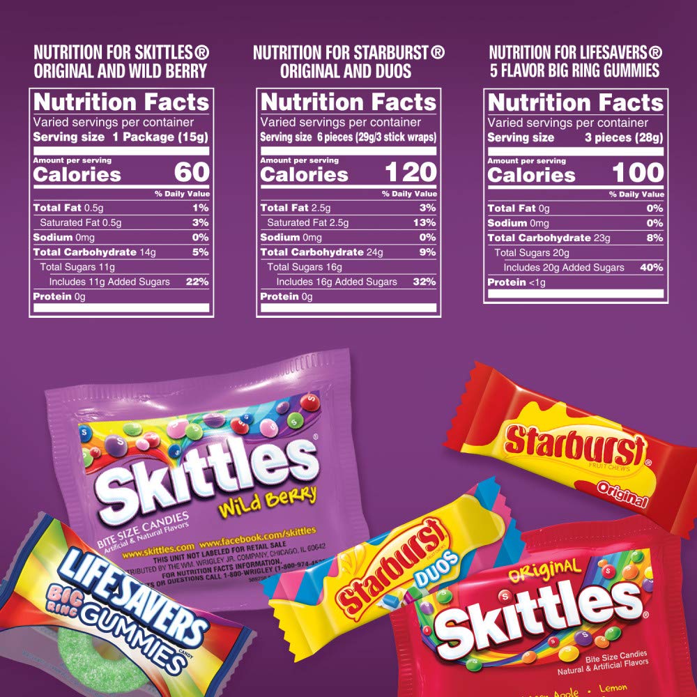 STARBURST, SKITTLES & LIFE SAVERS Halloween Variety Bag – 315PCS Fruity Candy Mega Mix 🍓🍋🍇 Perfect for Parties & Trick-or-Treat 🎃