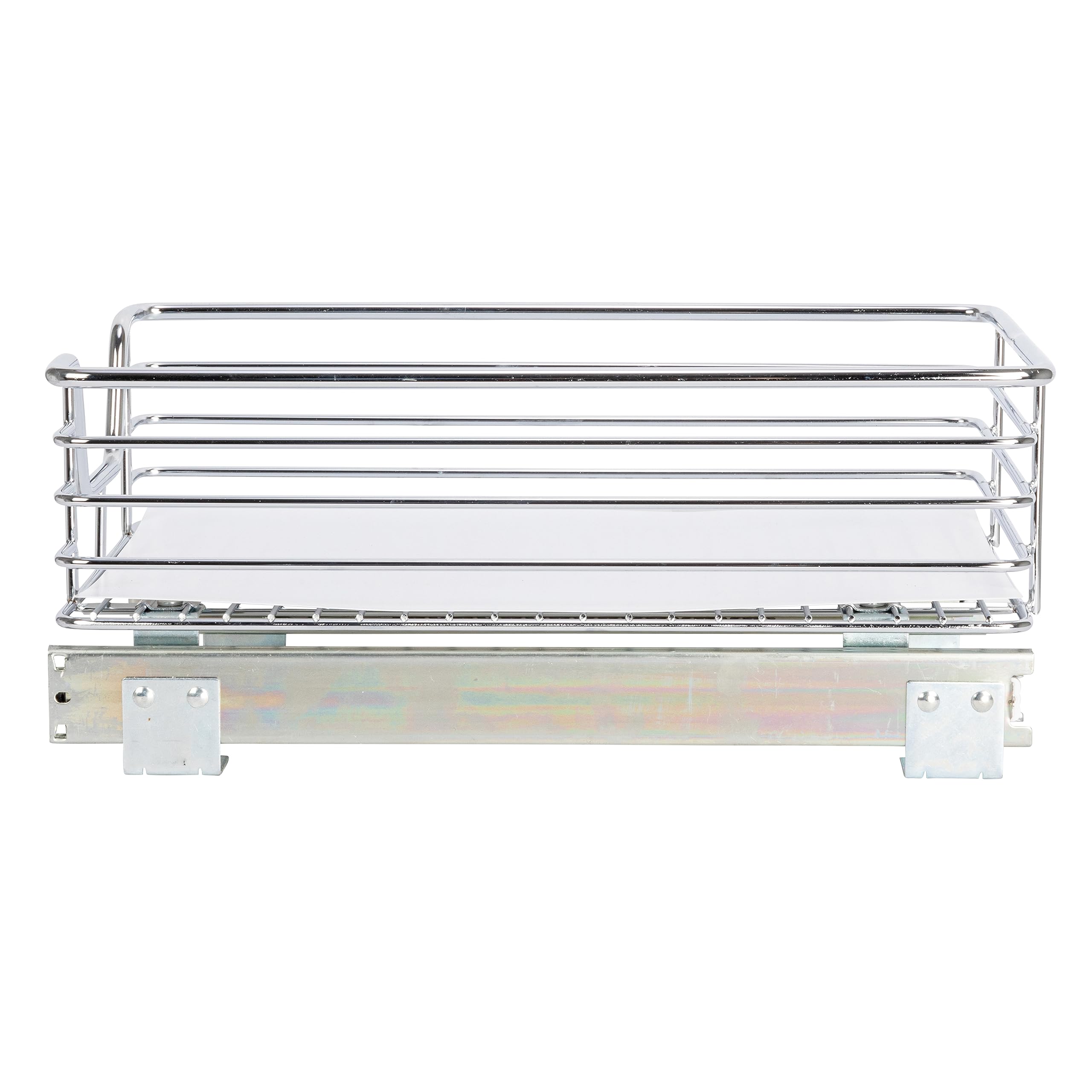 Household Essentials Glidez Single-Tier Pull-Out Cabinet Organizer – Chrome Slide-Out Storage with Protective Liner