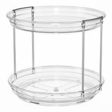 LAMU 2-Tier Lazy Susan Turntable Organizer – Clear Rotating Spice Rack for Cabinets, Pantry & Countertops (9.25”)