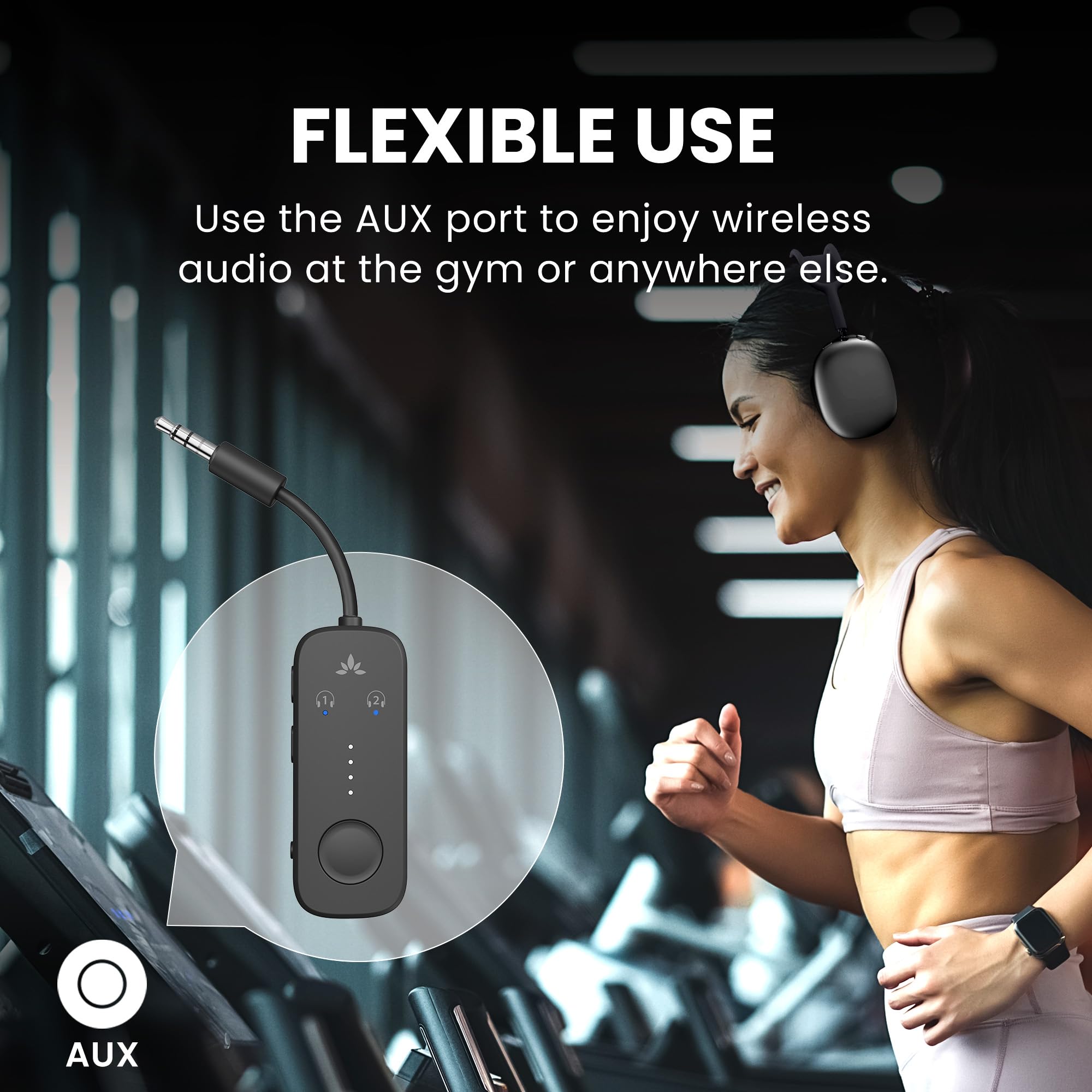 Airplane Bluetooth Audio Transmitter – Wireless 3.5mm Adapter for Bluetooth Headphones with Dual Listening Support