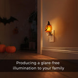 Pumpkin Witch Hat Plug-In Night Light – UL-Certified 0.8W Amber Glow with 360° Rotatable Plug & Replaceable E12 Bulb (Halloween Indoor Décor)