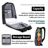 MARK RYDEN Anti-Theft Laptop Backpack with TSA-Approved Lock – Waterproof USB Travel Backpack for 15.6” Notebooks (Black)