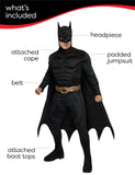 Batman: The Dark Knight Adult Costume – Deluxe Muscle Chest Jumpsuit with Cape & Belt (Men’s Large)