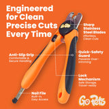 GoPets Professional Pet Nail Clippers with Safety Guard, Stainless Steel Blades, Ergonomic Grip, and Built-In Nail File for Dogs and Cats