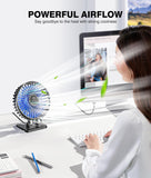 JZCreater Mini USB Desk Fan Portable 3 Speed Quiet Personal Cooling Fan for Office Home Travel Black Blue