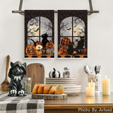 Black Halloween Kitchen Dish Towels – 2-Pack Ultra-Soft & Absorbent Tea Towels for Seasonal Kitchen Decor (18x26 Inches)