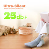 Apricot Pink Cordless Pet Water Fountain 3L – Pump-Free Vacuum System with Sensor & Timer Modes