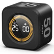 Kadams Visual Pomodoro Timer Cube with LED Ring, 5-10-25-50 Min Presets, Countdown & Stopwatch Mode, Silent Productivity Timer for Work, Study & Kitchen – Black