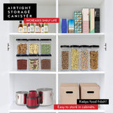 Dwellza 1.7L Airtight Food Storage Containers – 4-Piece BPA-Free Pantry Organization Set
