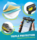 IPX8 Waterproof Phone Pouch (2-Pack) – Universal 8.9" Dry Bag Case for iPhone & Android with Touch Screen Support for Beach, Pool & Cruise Travel
