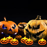 Blinket Mini Pumpkin Flameless Candles – 12 PCS LED Jack-O'-Lantern Set (Style 3)