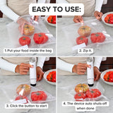 Chef Preserve Handheld Vacuum Sealer – Rechargeable Portable Food Saver with Reusable Bags