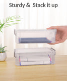 Sooez 6 Pack Extra Large Pencil Box, Plastic Hard Pencil Case Crayon Box Bulk, Clear Marker Organizer Plastic Containers with Lid, Stackable Storage Boxes for Art Craft, Back to School Supplies, Multi