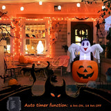 39FT Orange Halloween String Lights – 100 LED Plug-in Twinkle Lights with 8 Modes & Extendable Design for Outdoor Décor