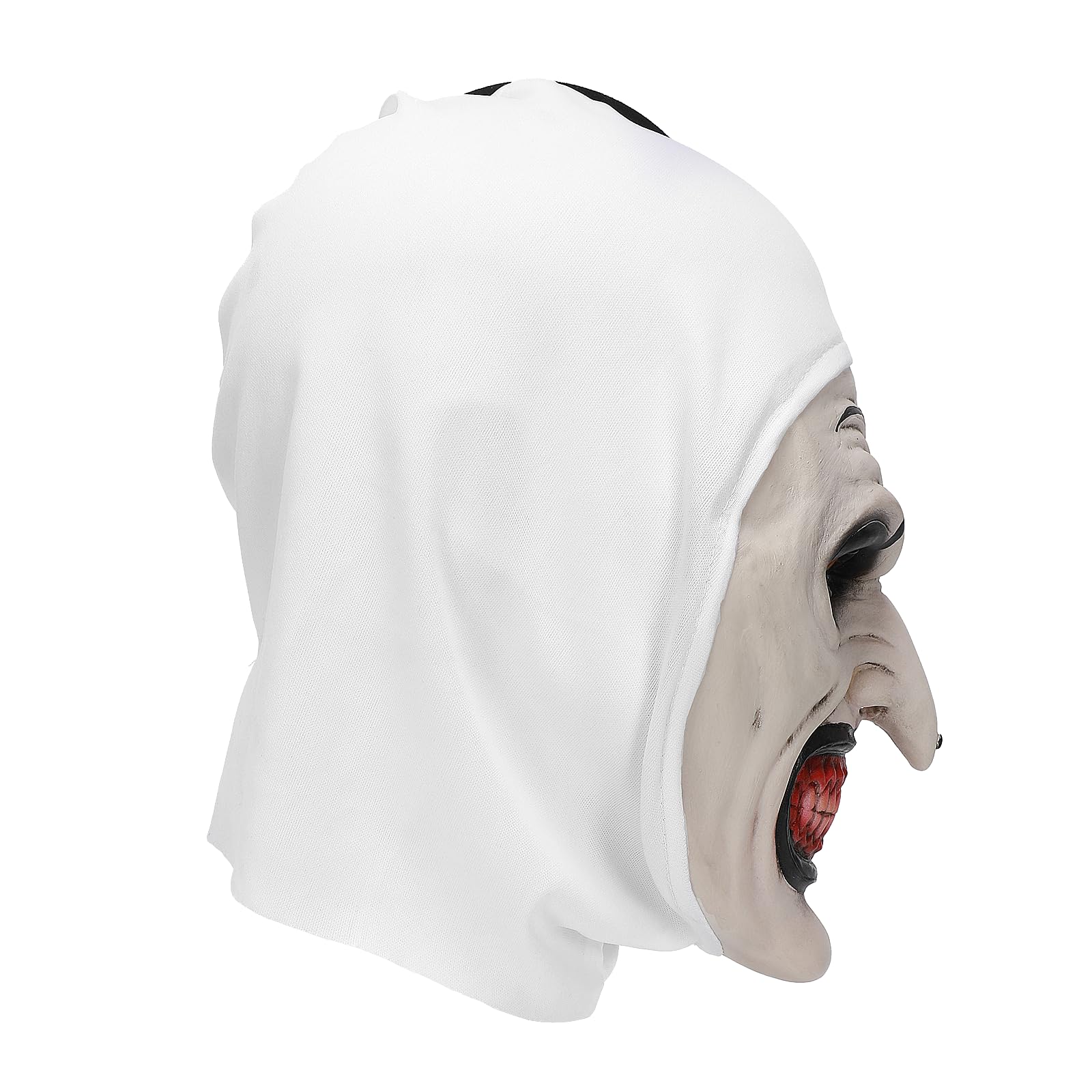 Killer Clown Latex Mask – Black Horror Halloween Mask with Bloody Teeth & Realistic Movie-Inspired Design