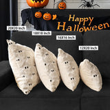 Set of 2 Beige Faux Fur Halloween Pillow Covers – 18x18 Inch Plush Decorative Cushion Cases with Hidden Zipper