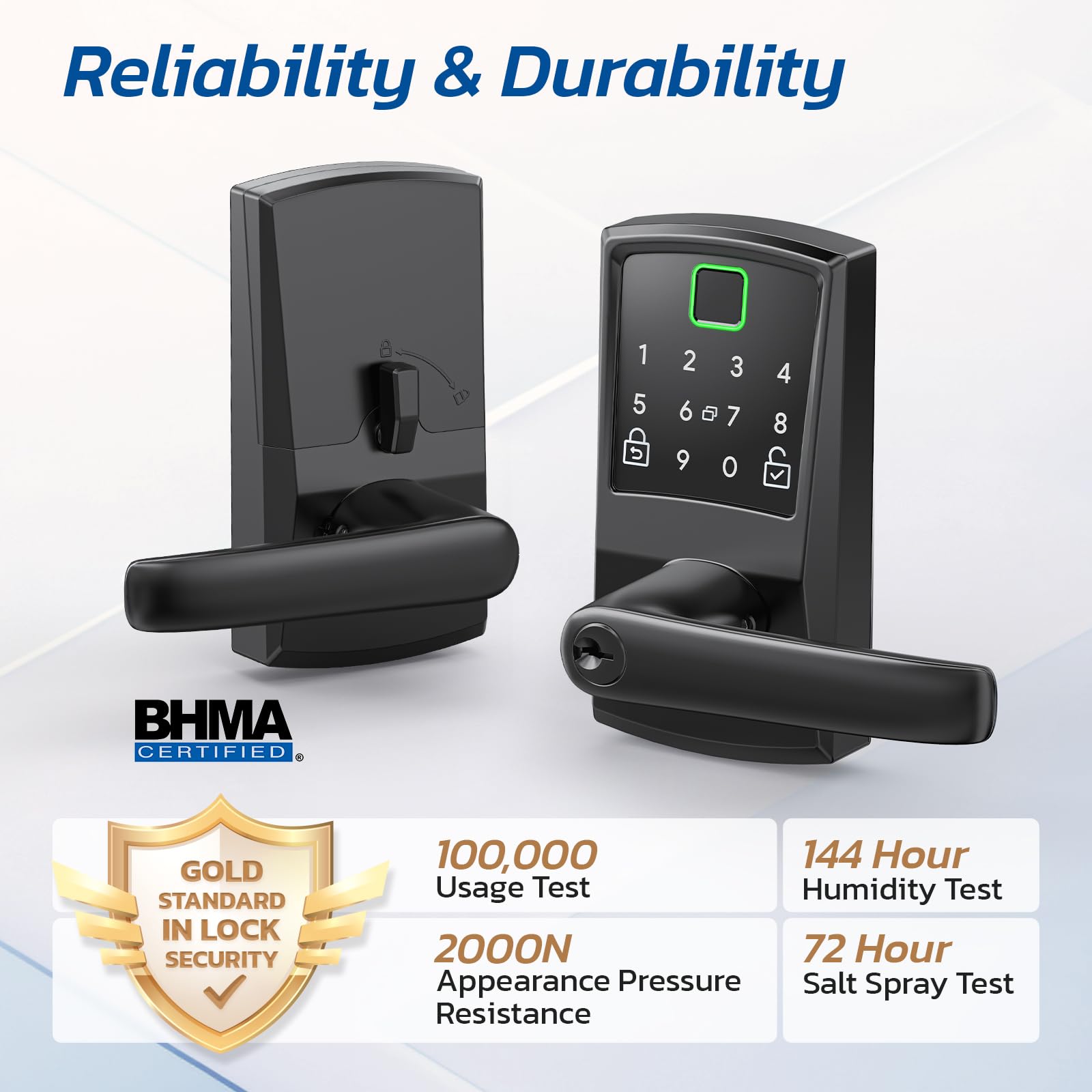 Nyboer Smart Fingerprint Door Lock with TTLock App Control, Keyless Entry Deadbolt with Alexa & Google Voice Support