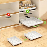 DOMNIU Expandable Pull-Out Cabinet Drawer Set – Adjustable Slide-Out Storage for Kitchen, Pantry & Under Sink (White, 4 Pack)