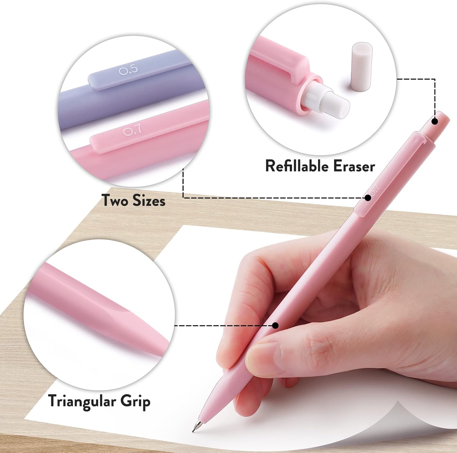 Pastel Mechanical Pencil Set with 360 HB Leads