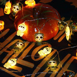 Orange Pumpkin Halloween String Lights – 20 LED Battery-Operated Waterproof Fairy Lights with Timer & 8 Modes