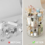 Rotating Makeup Organizer with 8 Adjustable Layers – 360° Spinning Cosmetic & Skincare Storage Carousel (Clear)