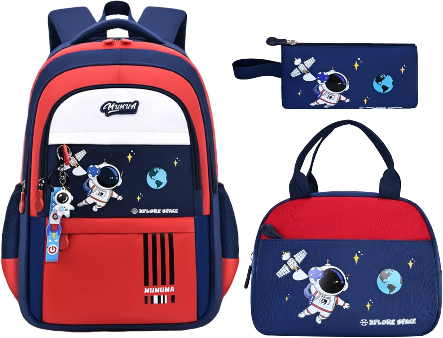 Astronaut School Backpack Set with Lunch Bag and Pencil Case